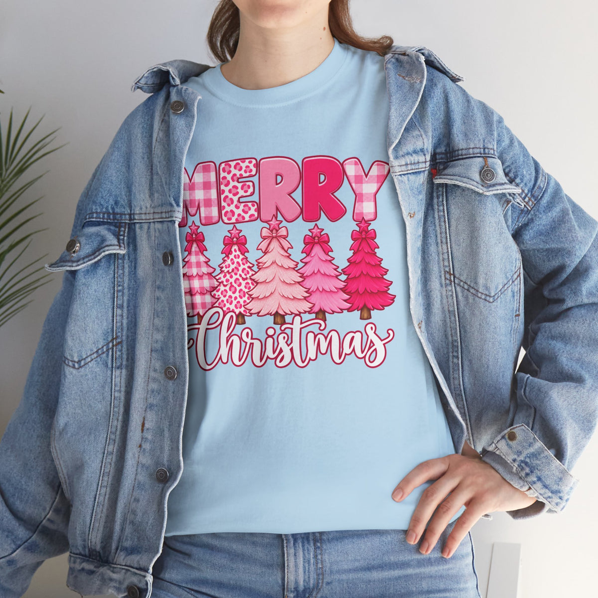 Merry Christmas Pink Christmas Tree T-Shirt