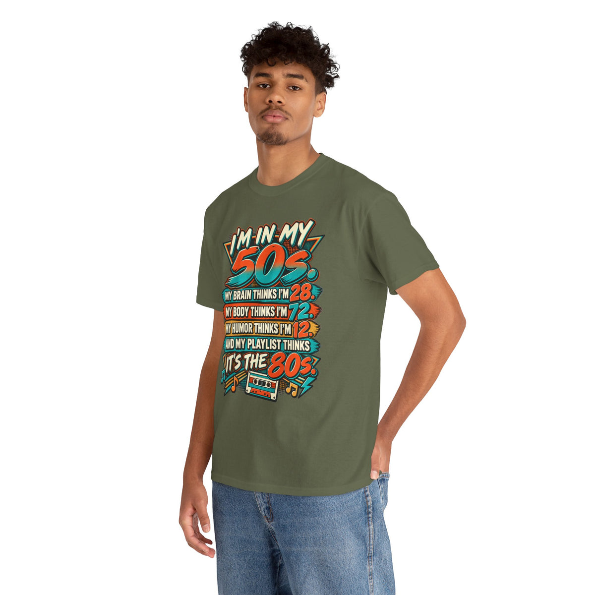 Retro 50s Birthday T‑Shirt — "I'm in My 50s" 80s Playlist Cassette Tee