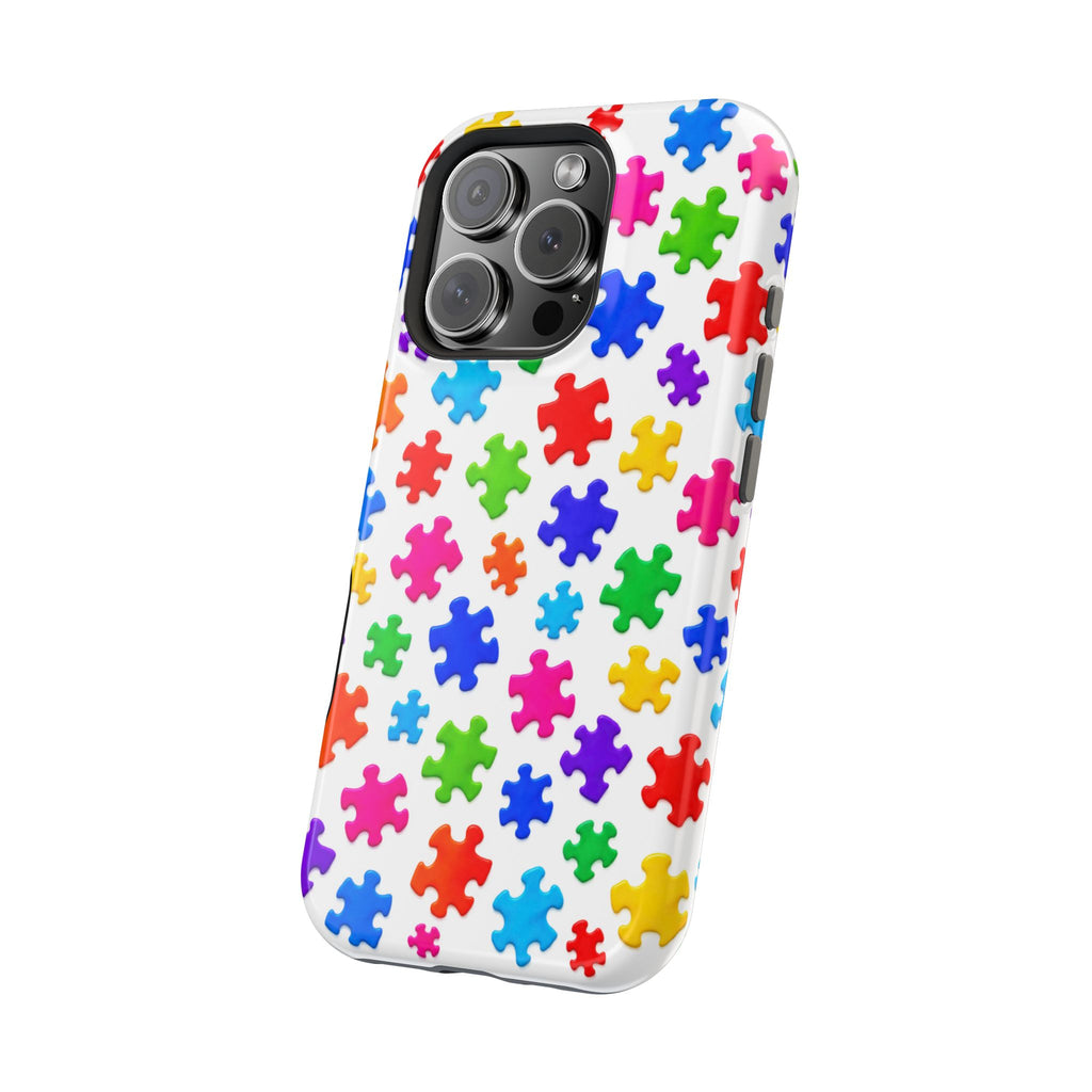 Autism Puzzle Pattern Magnetic Impact-Resistant Phone Case