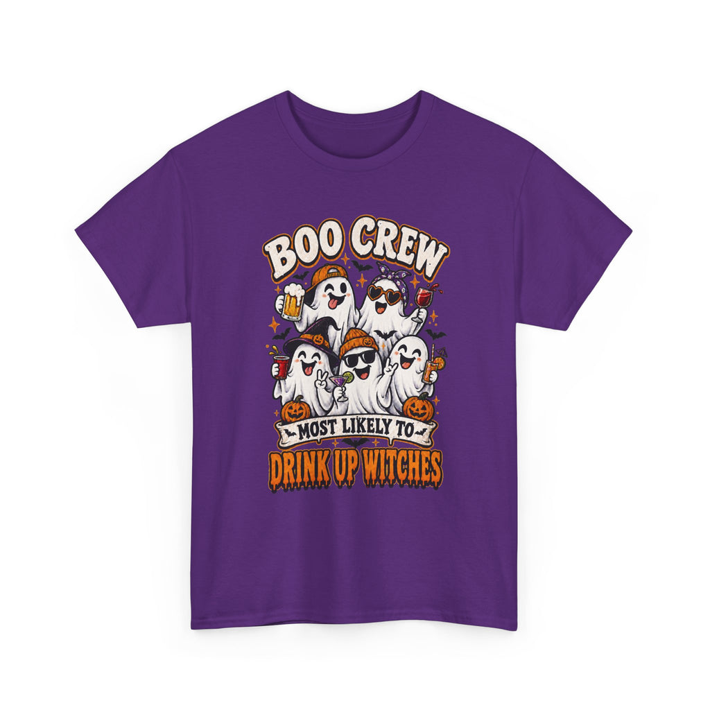 Boo Crew Halloween Tee — "Most Likely to Drink Up Witches" Ghost Party Shirt