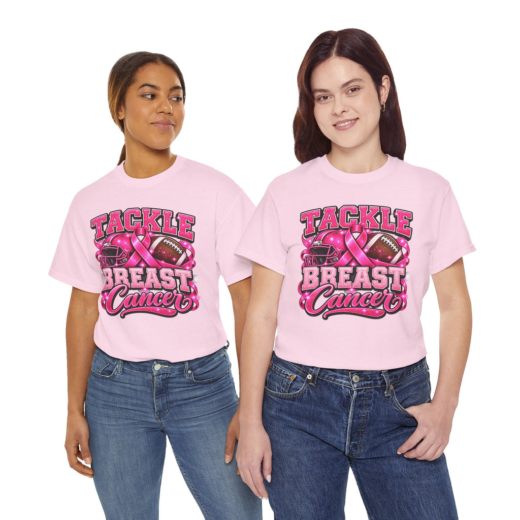 T-Shirt — "Tackle Breast Cancer" Pink Football Awareness Tee