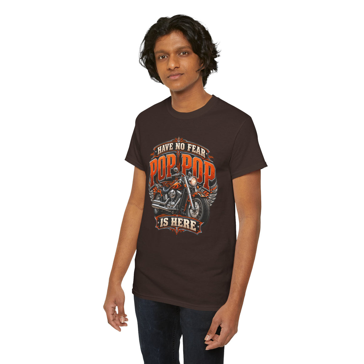 Pop Pop Is Here Motorcycle Dad T-Shirt