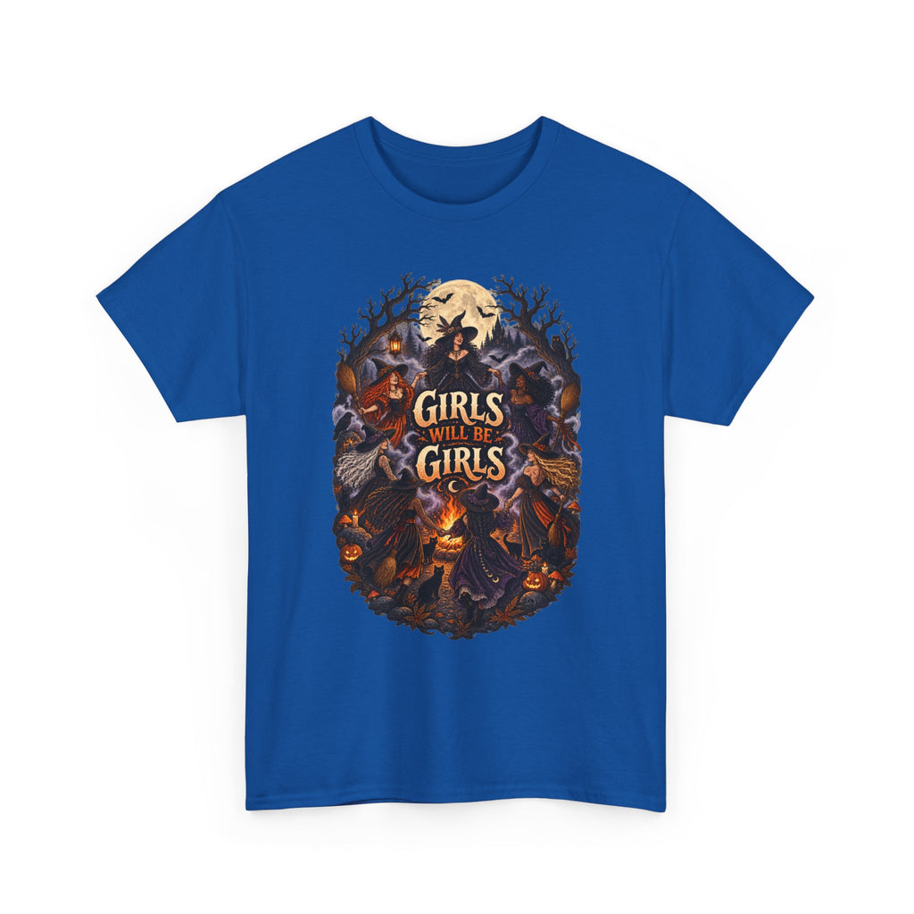 Girls Will Be Girls T-Shirt — Witchy Campfire Illustration Tee