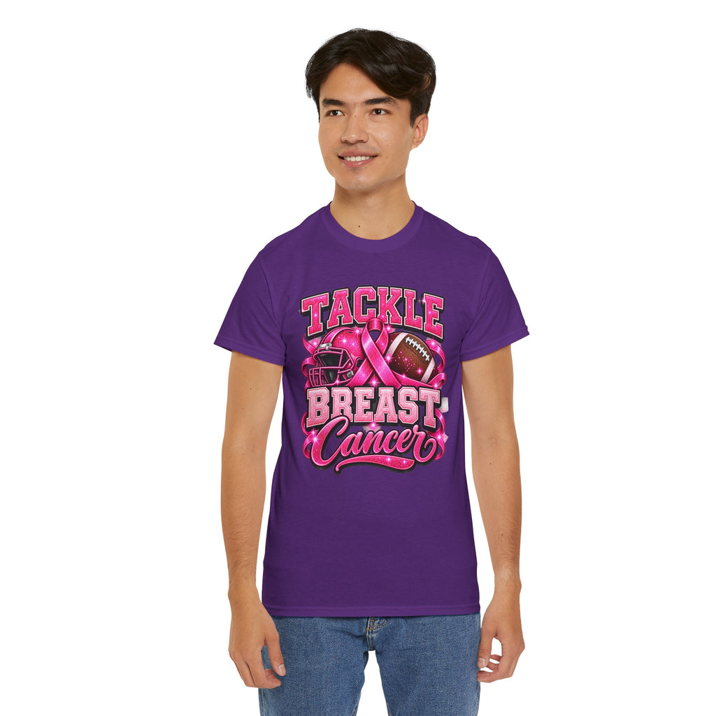 T-Shirt — "Tackle Breast Cancer" Pink Football Awareness Tee