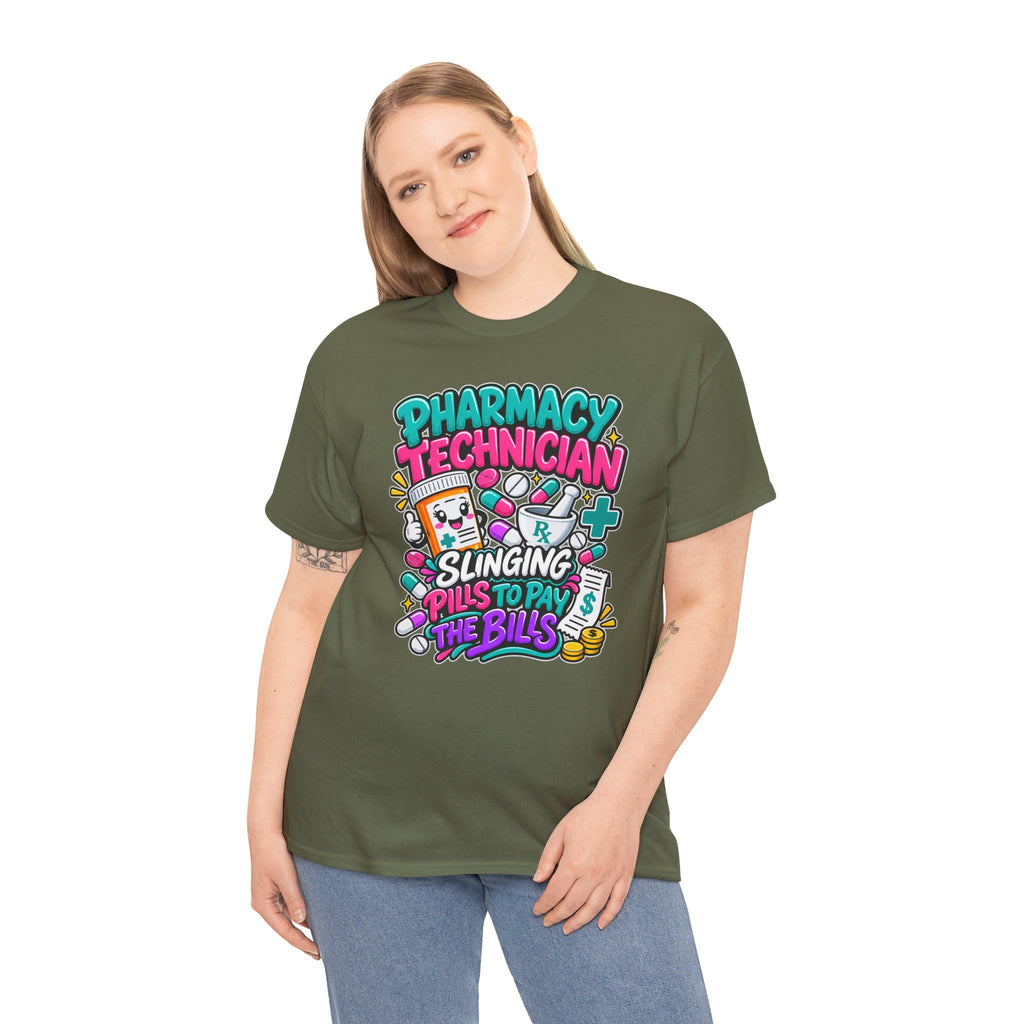 Pharmacy Technician T‑Shirt — "Slinging Pills to Pay the Bills" Graphic Tee