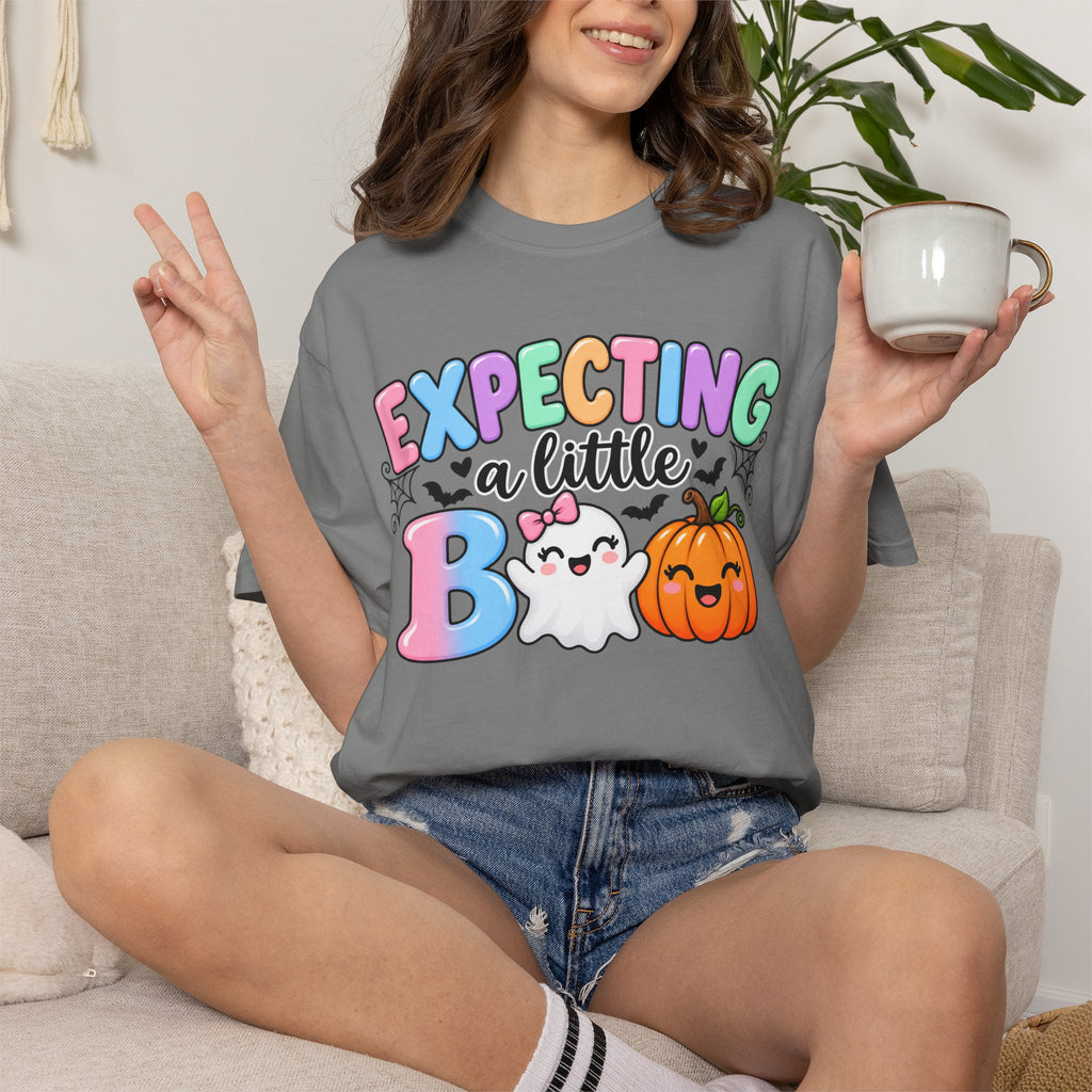 Expecting a Little Boo Maternity T-Shirt — Cute Halloween Pregnancy Tee