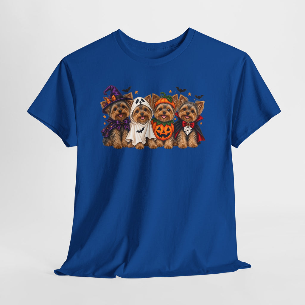 Halloween Yorkie T-Shirt — Cute Yorkies in Costumes (Pumpkin, Ghost, Witch, Vampire)