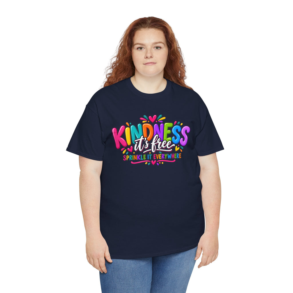Kindness Is Free Rainbow Tee — Cute Positive Message T-Shirt