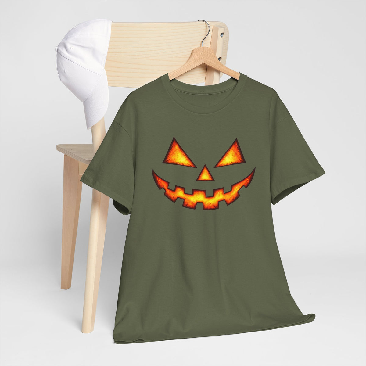 Jack-O'-Lantern Pumpkin Scary Face T-Shirt — Halloween Horror Costume Tee