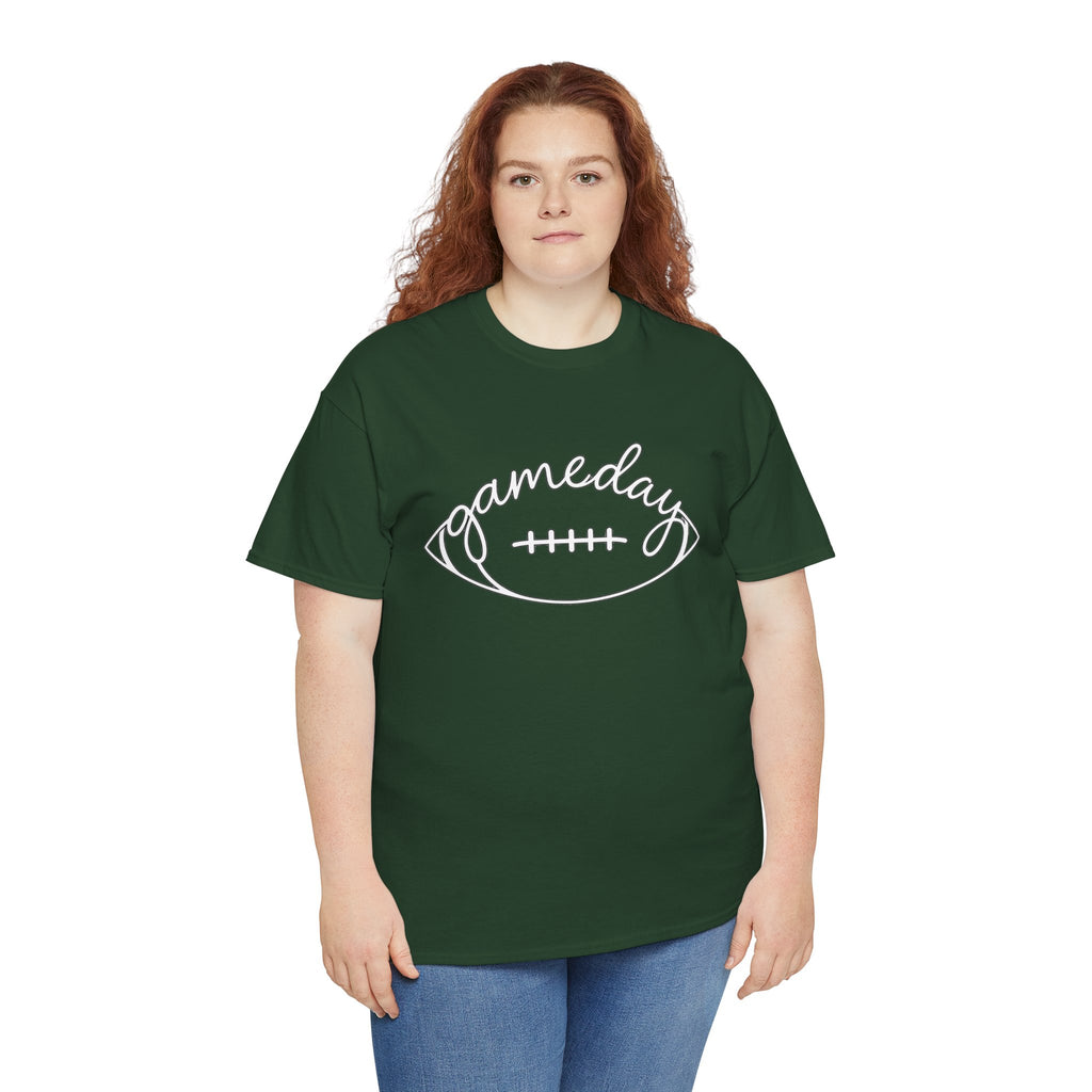 Gameday Football Tee — 'gameday' Script Football Graphic T-Shirt