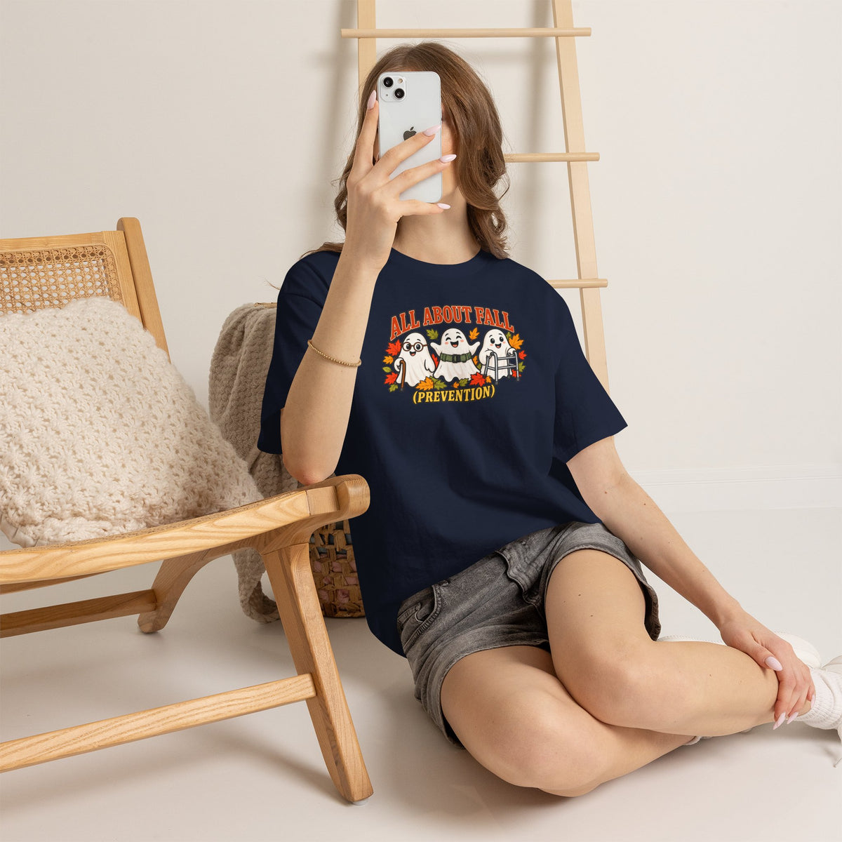 All About Fall (Prevention) Ghost Tee — Cute Halloween Autumn T-Shirt