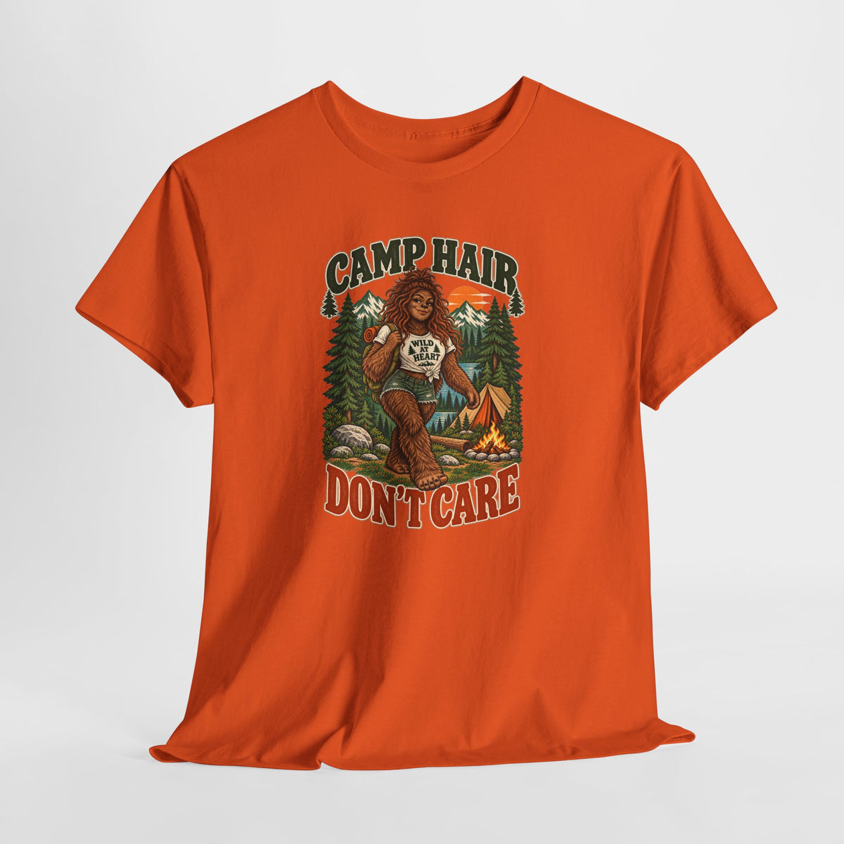 Camp Hair Don't Care T-Shirt — Retro Camping Graphic Tee