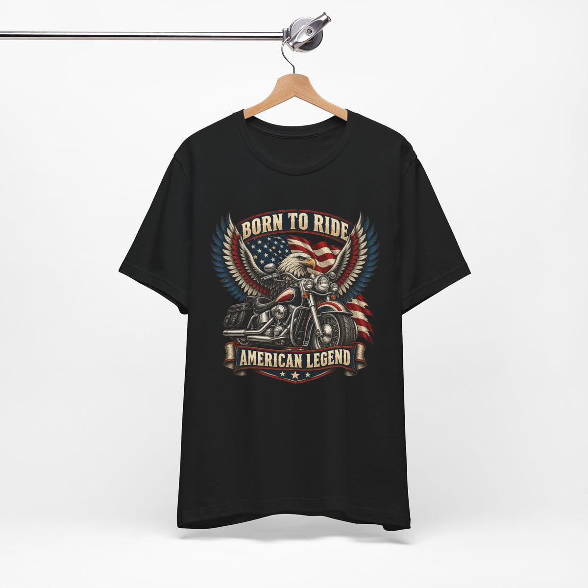 Born to Ride Eagle Motorcycle Tee — American Legend Patriotic T-Shirt