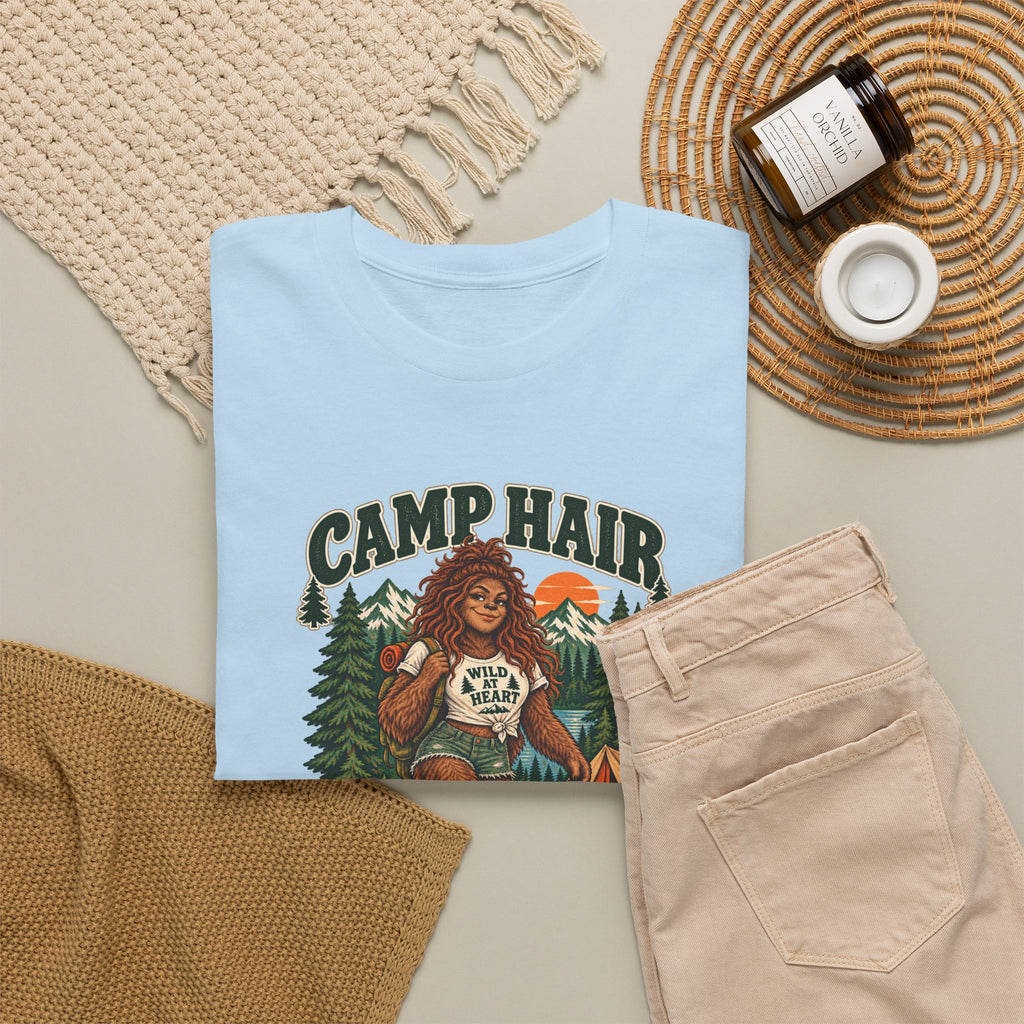 Camp Hair Don't Care T-Shirt — Retro Camping Graphic Tee