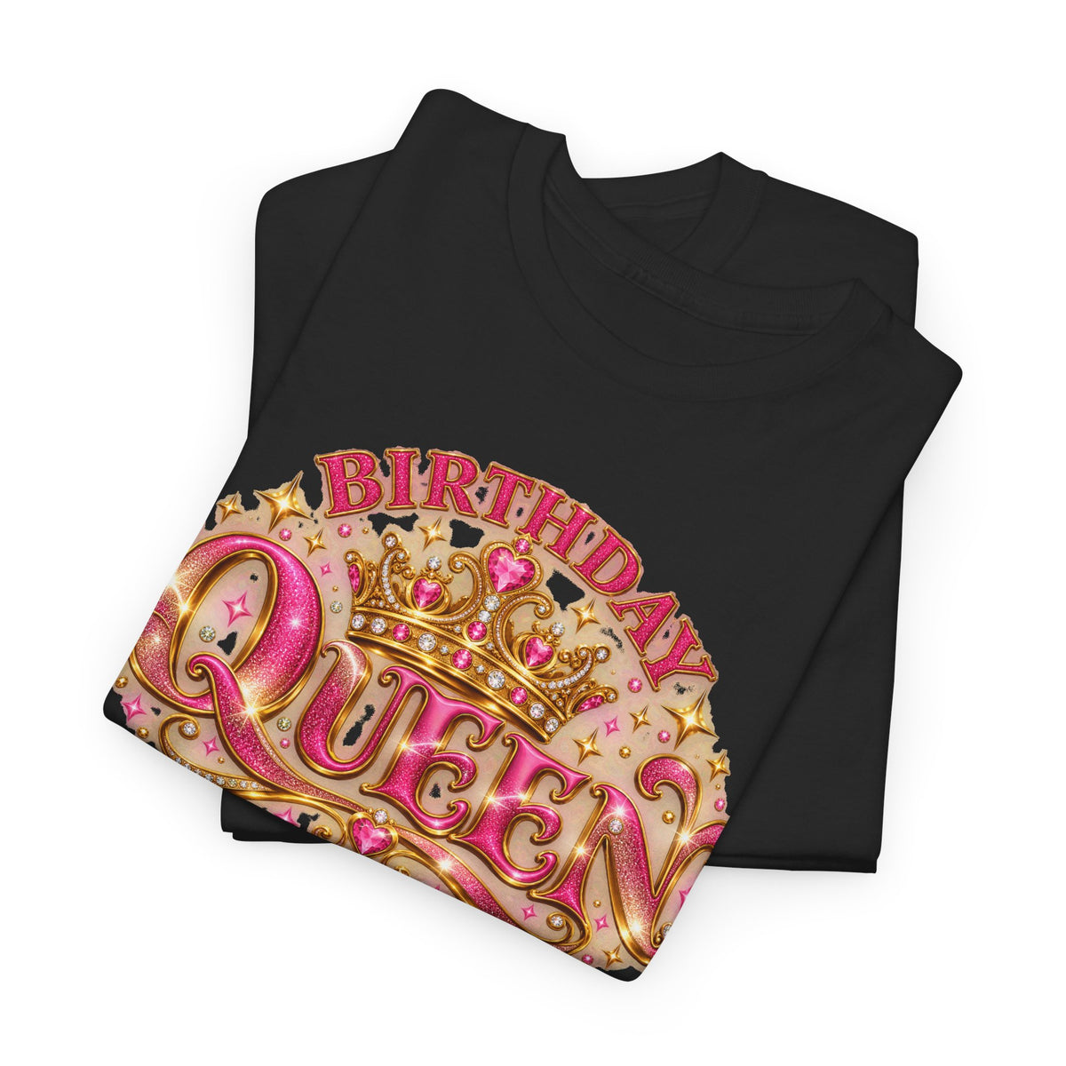 Birthday Queen Graphic T-Shirt | Pink & Gold Crown