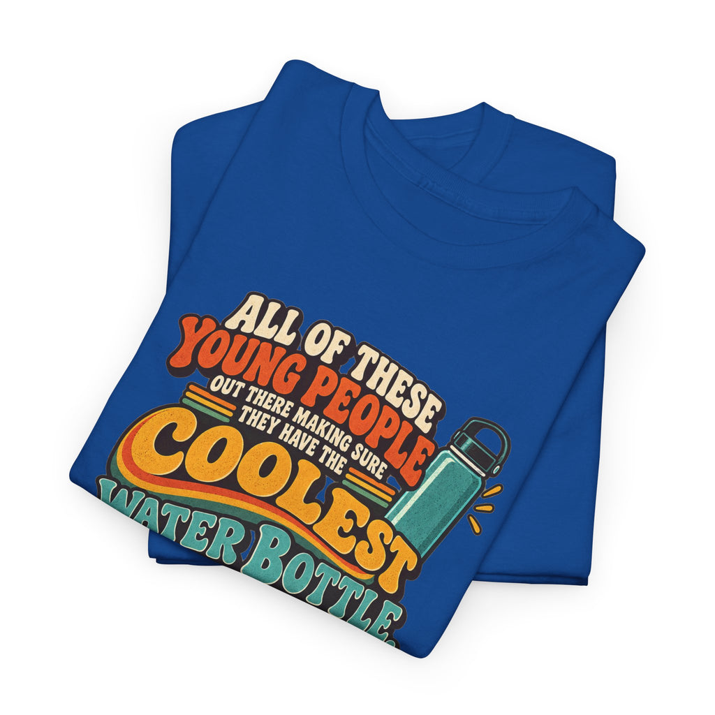 Retro 70s-80s Funny Water Bottle Tee — "Coolest Water Bottle" Graphic T-Shirt