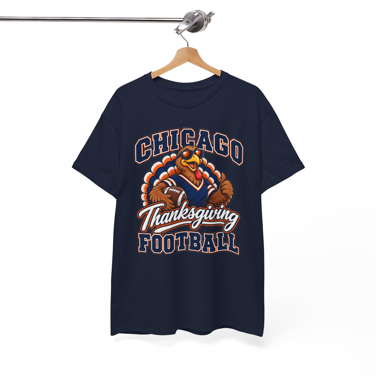 Chicago Thanksgiving Football T-Shirt — Turkey Mascot Game Day Tee