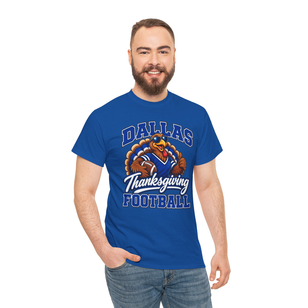 Dallas Thanksgiving Football T-Shirt — Turkey Mascot Game Day Tee