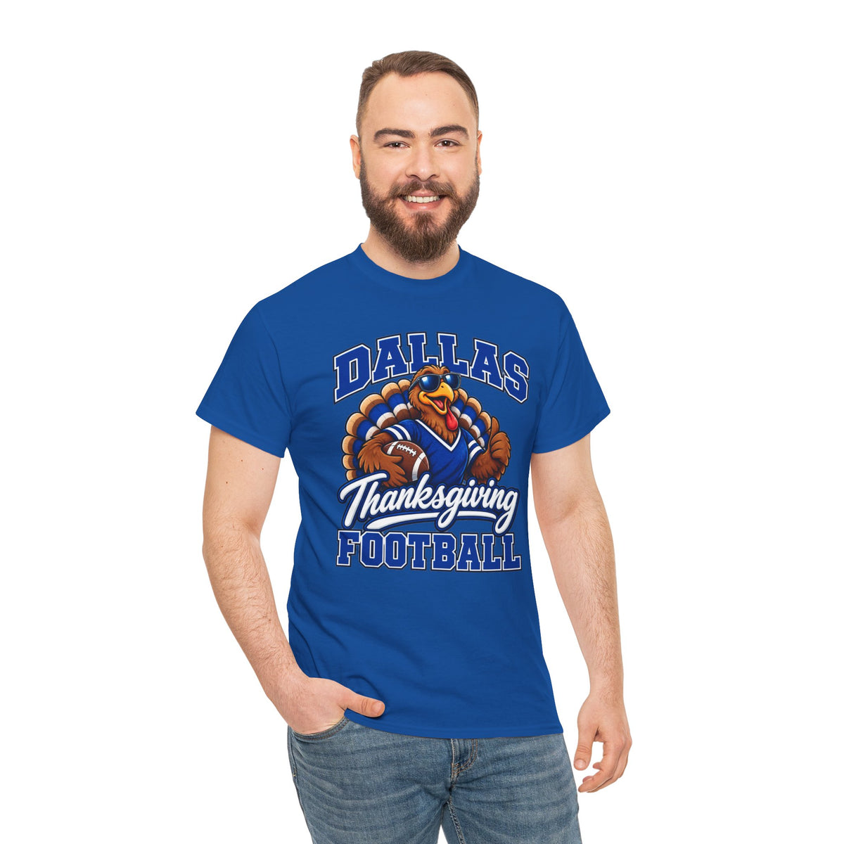 Dallas Thanksgiving Football T-Shirt — Turkey Mascot Game Day Tee