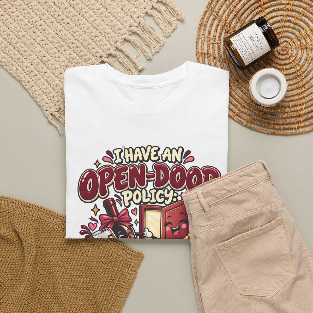 Open-Door Policy Wine Lover T-Shirt