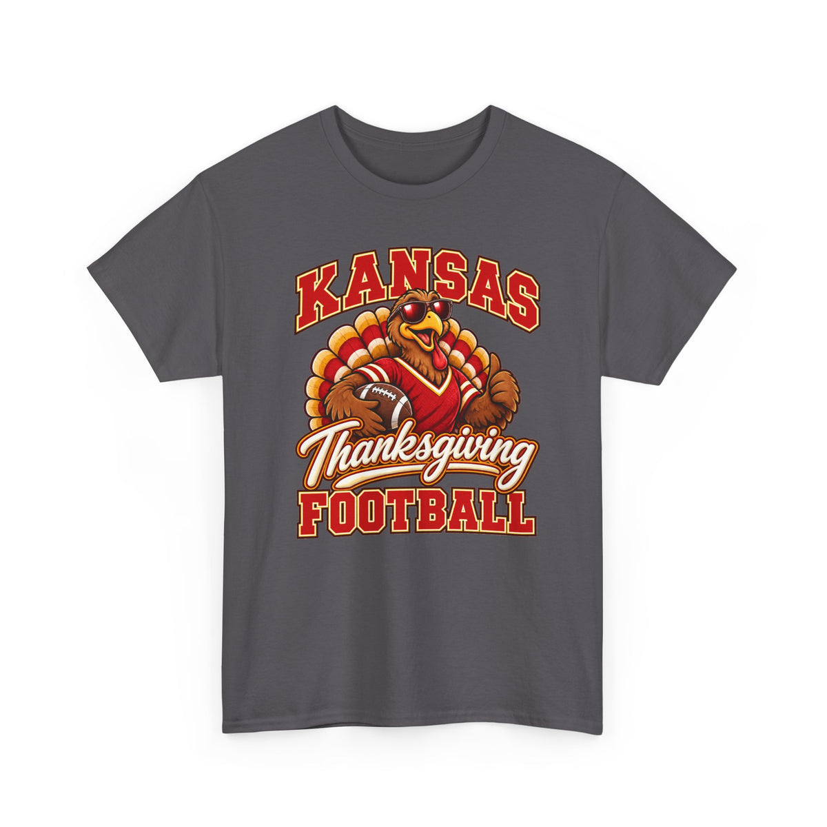 Kansas Thanksgiving Football T‑Shirt — Turkey Mascot Holiday Game Tee