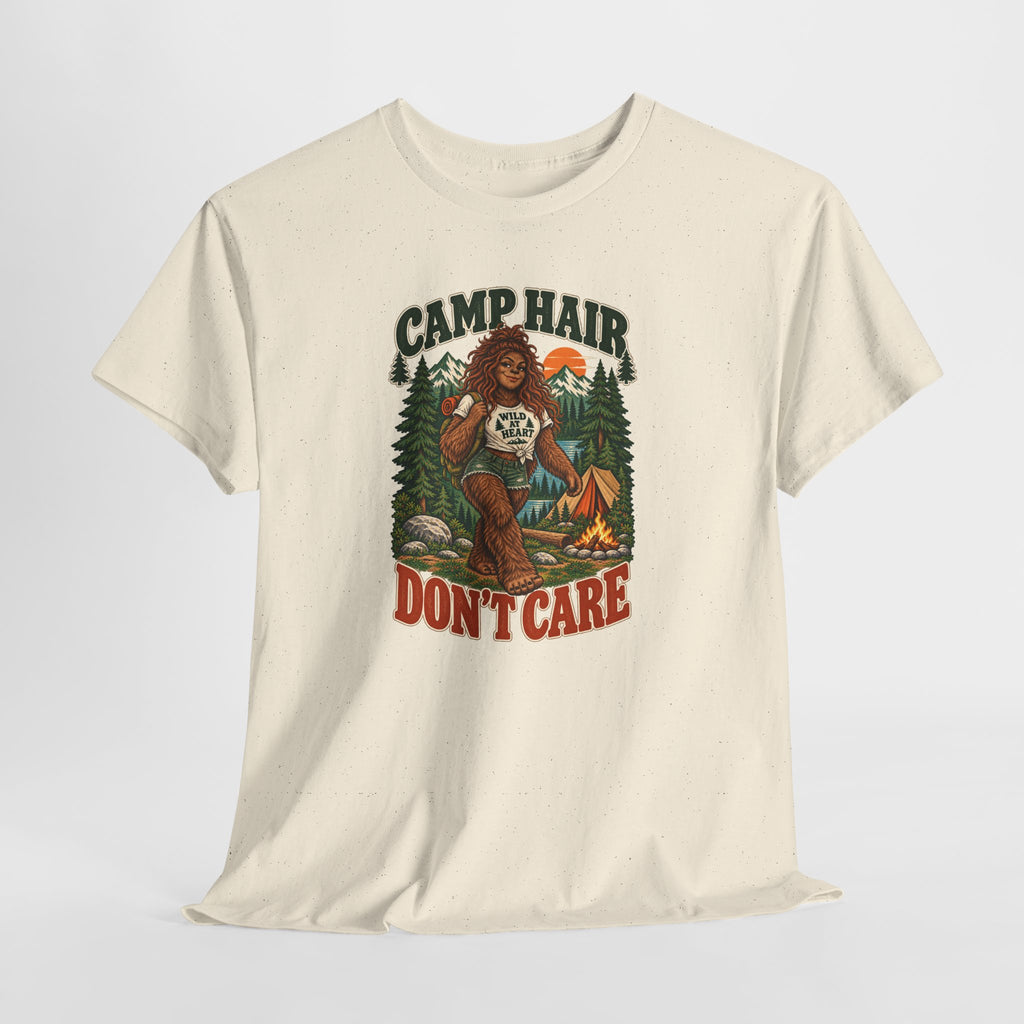 Camp Hair Don't Care T-Shirt — Retro Camping Graphic Tee