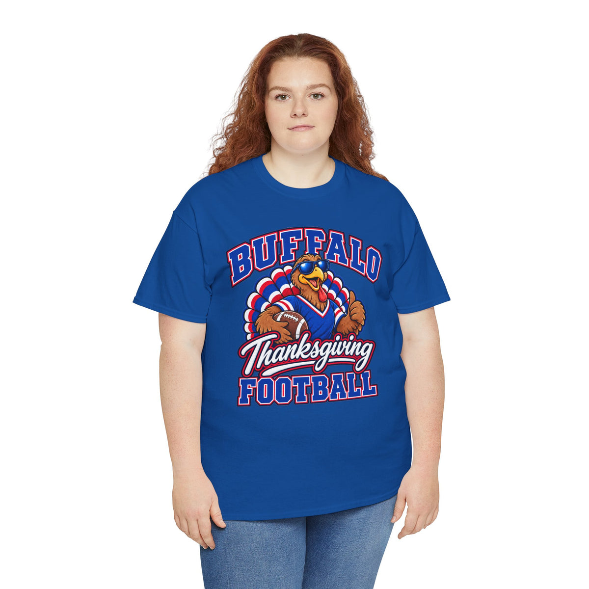 Buffalo Thanksgiving Football T-Shirt — Turkey Mascot Game Day Tee