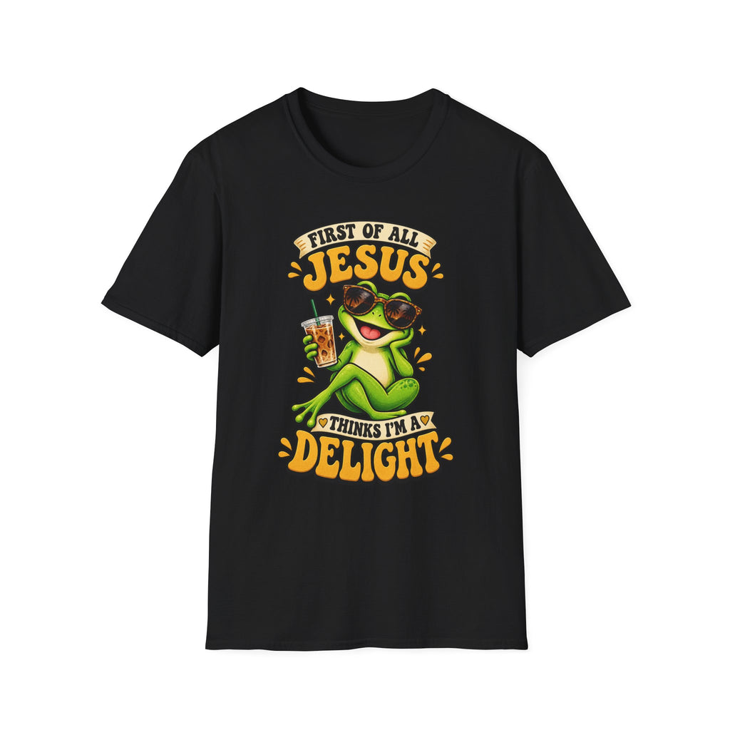 Jesus Frog T-Shirt — "First of All Jesus" Cute Frog Christian Tee