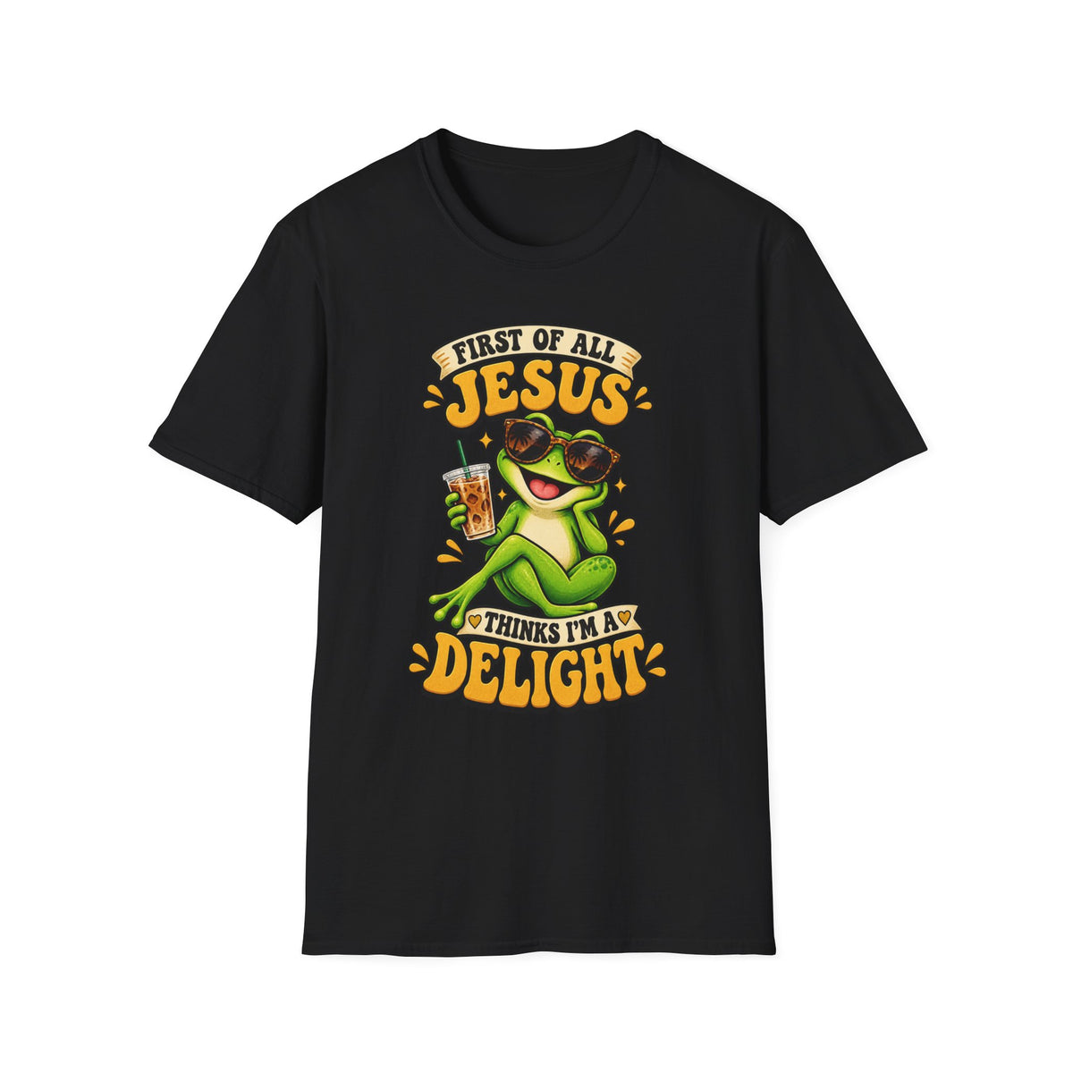 Jesus Frog T-Shirt — "First of All Jesus" Cute Frog Christian Tee