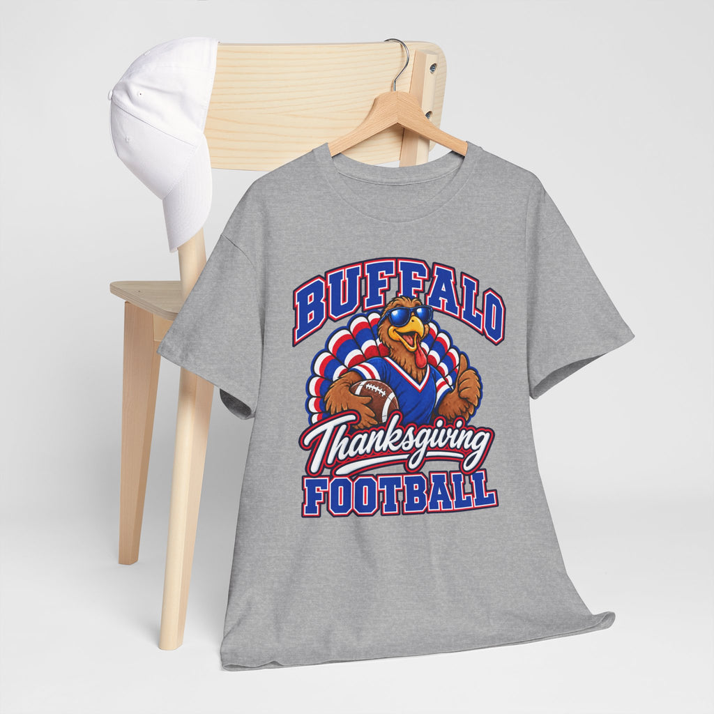 Buffalo Thanksgiving Football T-Shirt — Turkey Mascot Game Day Tee