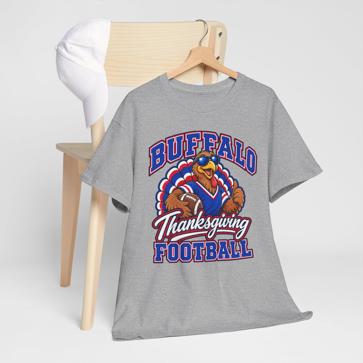 Buffalo Thanksgiving Football T-Shirt — Turkey Mascot Game Day Tee