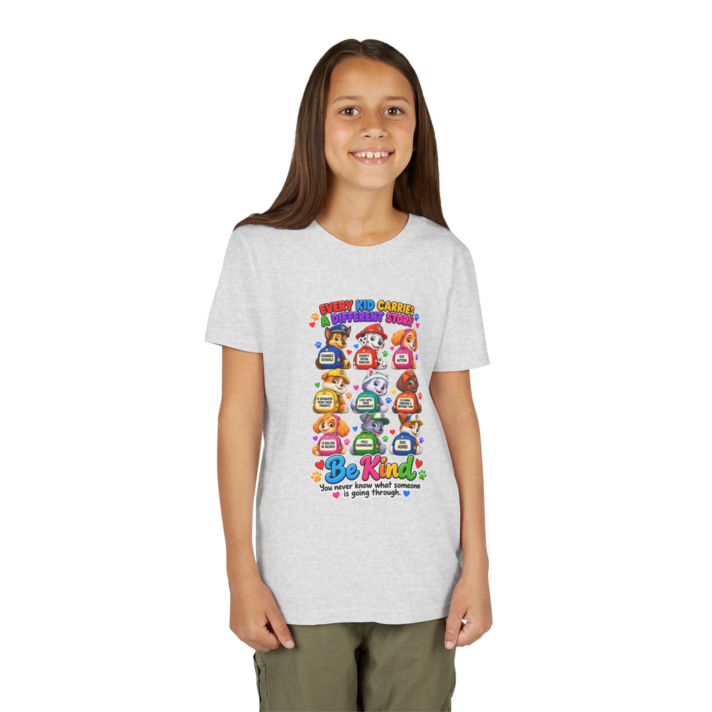 Be Kind Youth Short Sleeve Tee – Colorful Cartoon Character Shirt