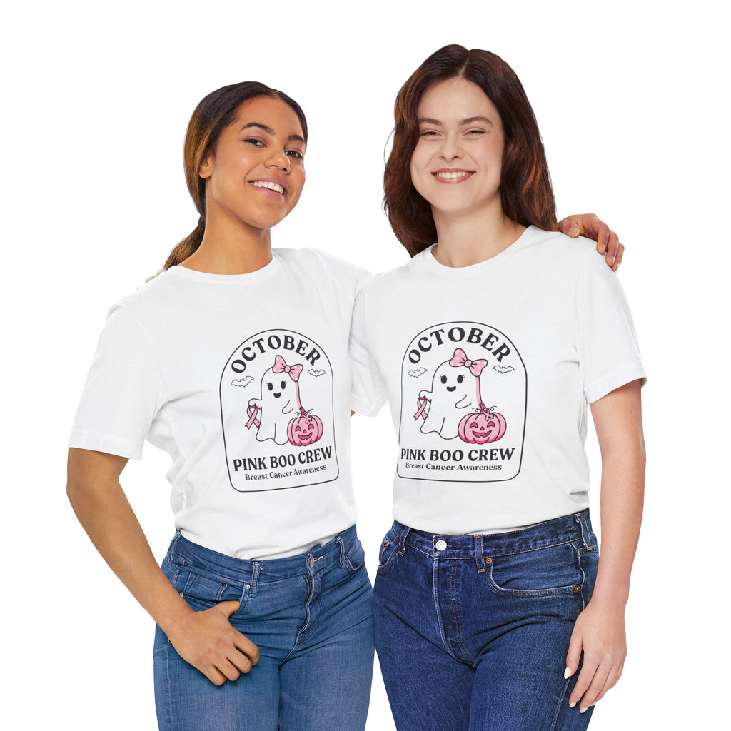 October Pink Boo Crew Tee — Breast Cancer Awareness Ghost T-Shirt