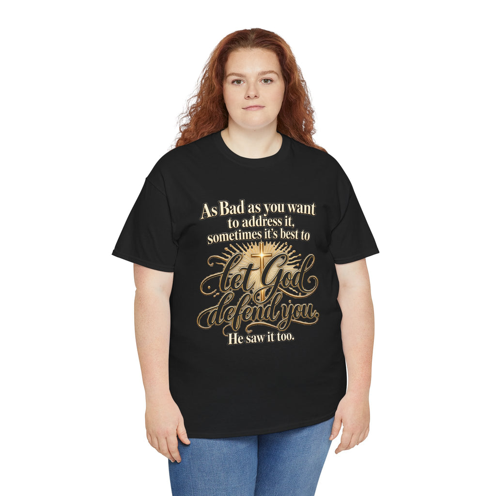 Let God Defend You Inspirational Christian T-Shirt