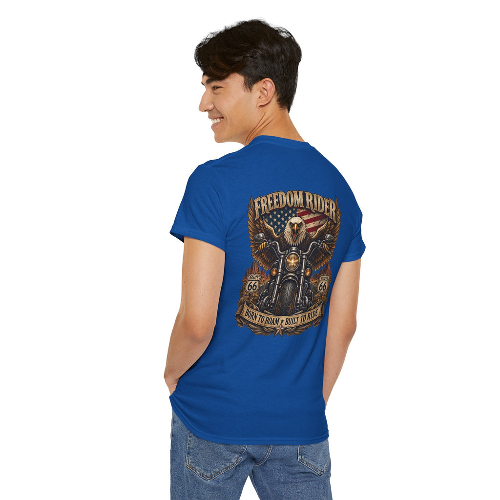 Freedom Rider Motorcycle T‑Shirt — Born to Roam Vintage Biker Tee