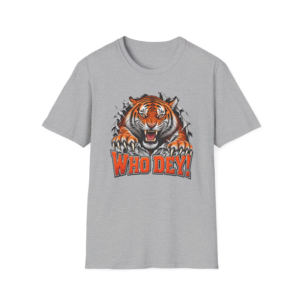 Tiger Graphic T-Shirt — "Who Dey!" Fierce Roaring Design