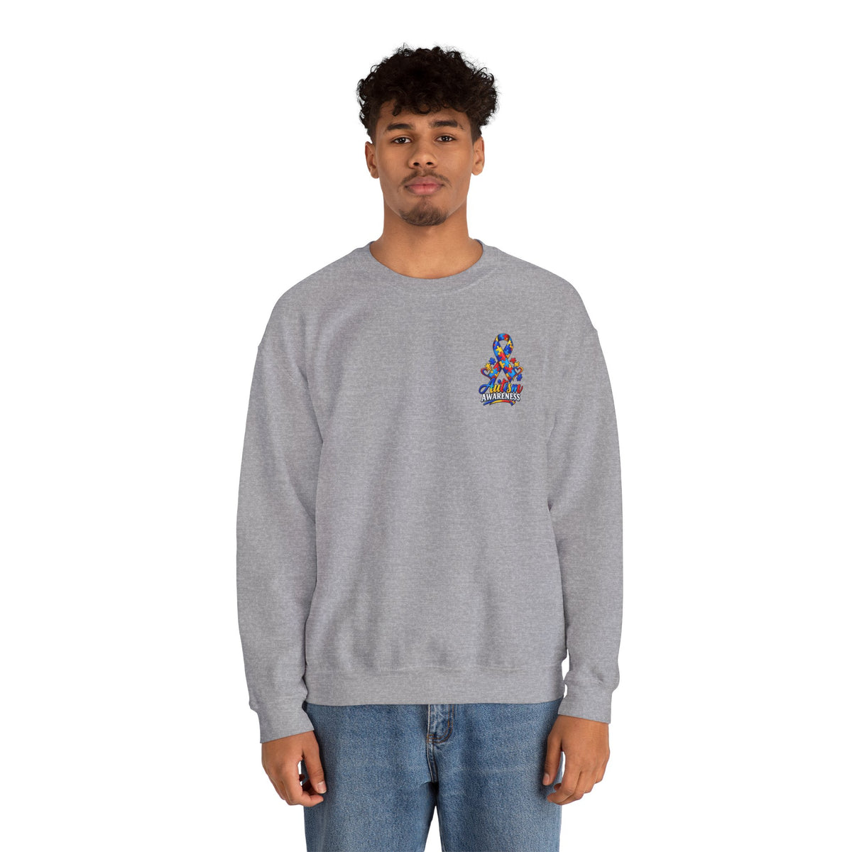Autism Awareness Ribbon Crewneck Sweatshirt