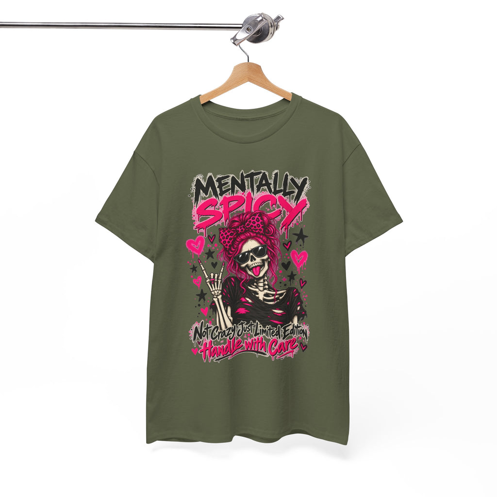 Mentally Spicy Skeleton Graphic T-Shirt