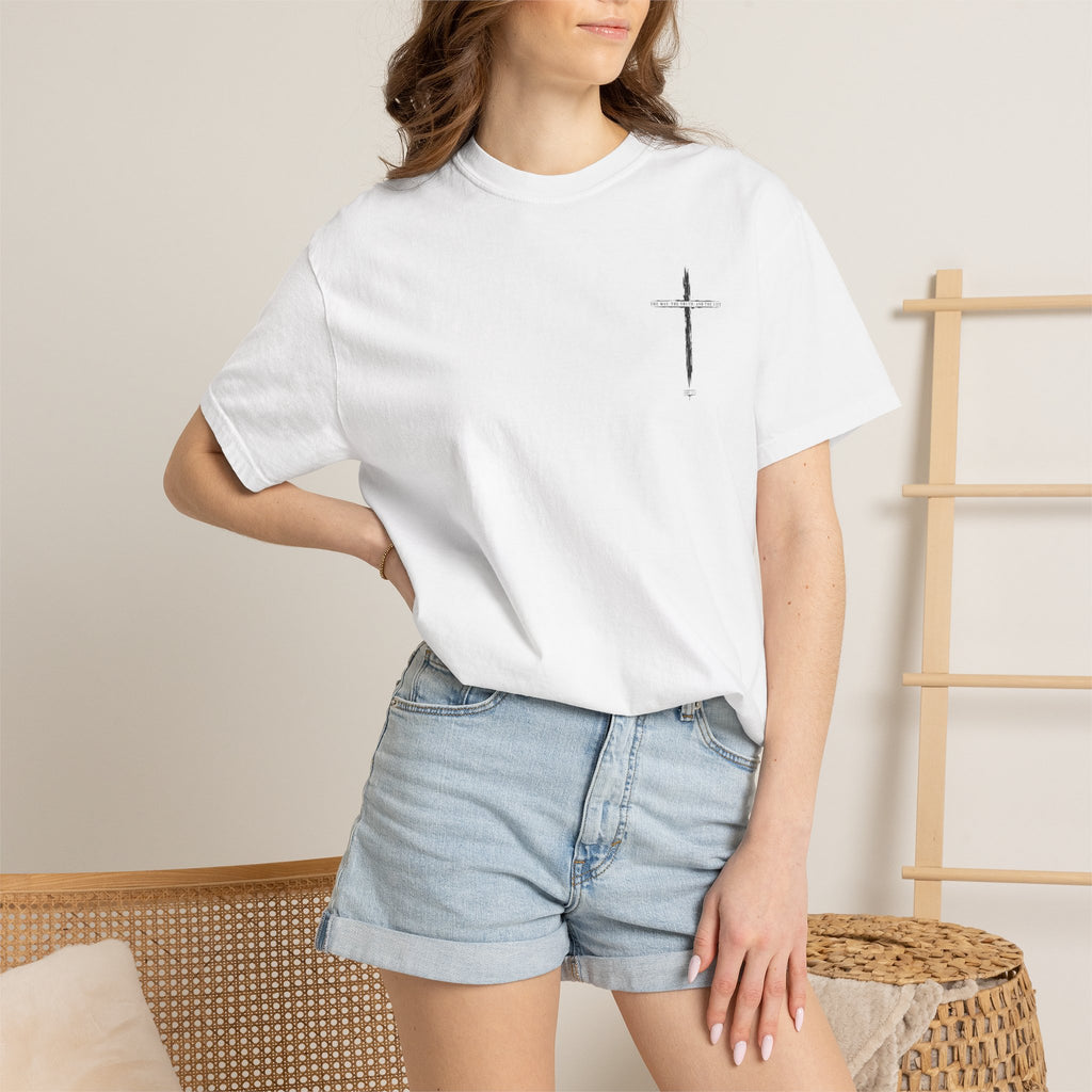 Christian Cross T-Shirt — 'The Way, The Truth, The Life' Religious Tee