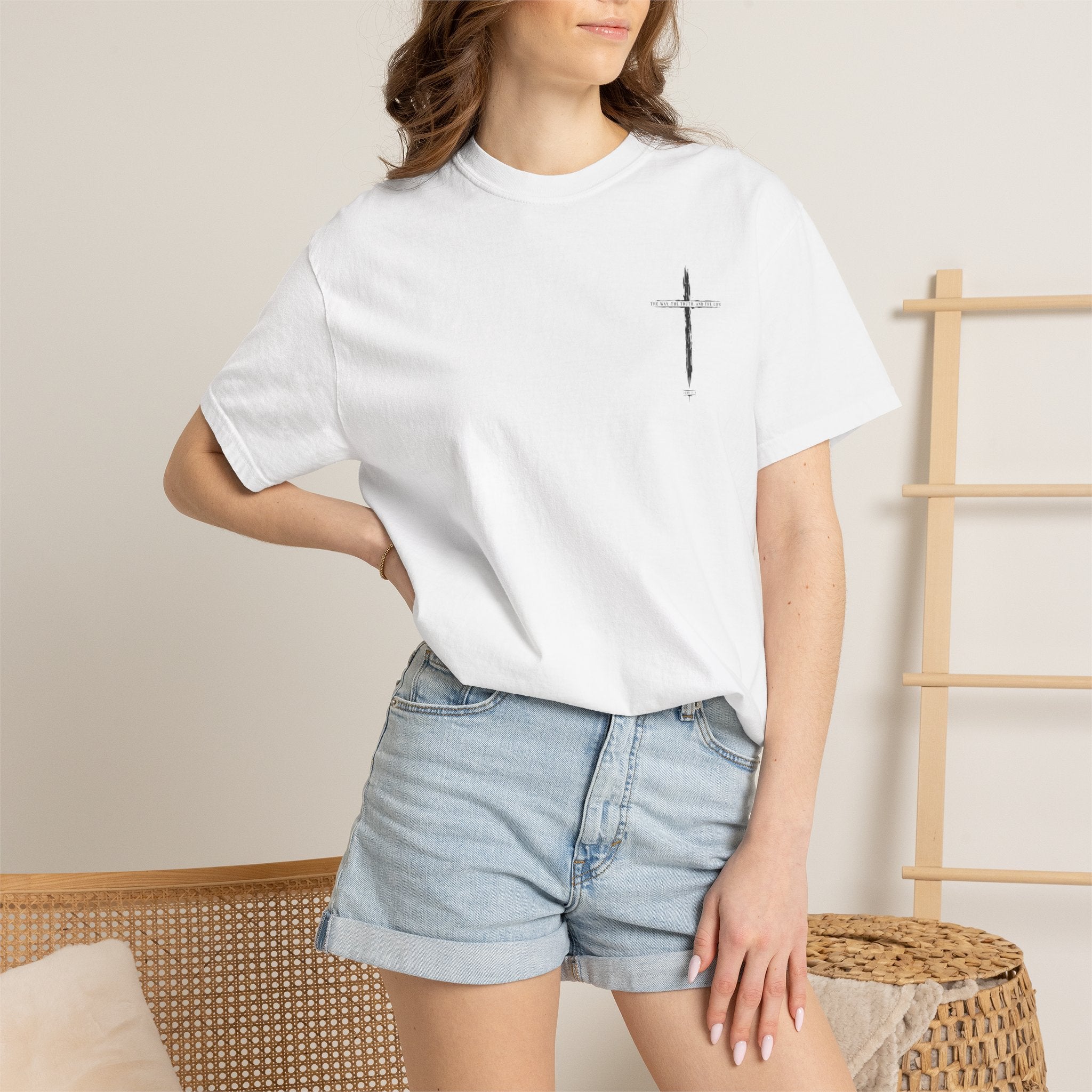 Christian Cross T-Shirt — 'The Way, The Truth, The Life' Religious Tee