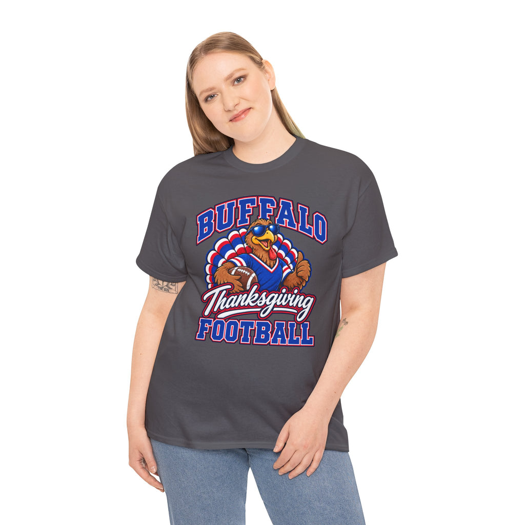 Buffalo Thanksgiving Football T-Shirt — Turkey Mascot Game Day Tee