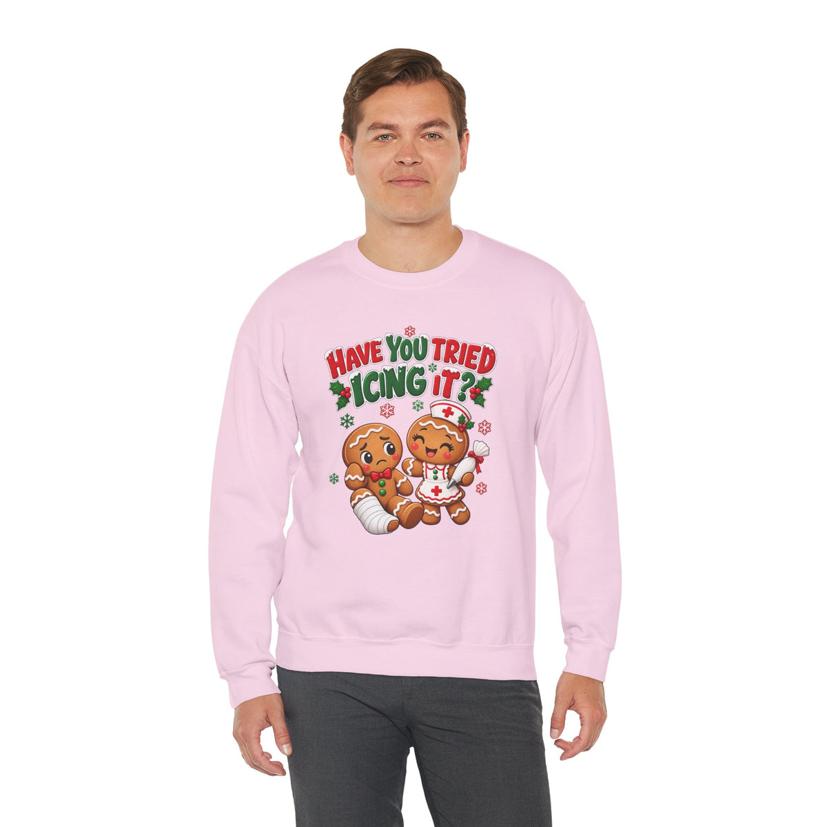 Have You Tried Icing It? Gingerbread Couple Christmas Sweatshirt