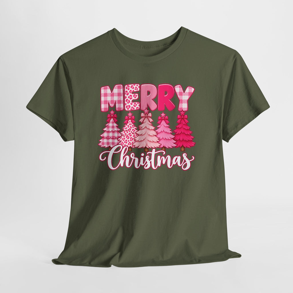 Merry Christmas Pink Christmas Tree T-Shirt