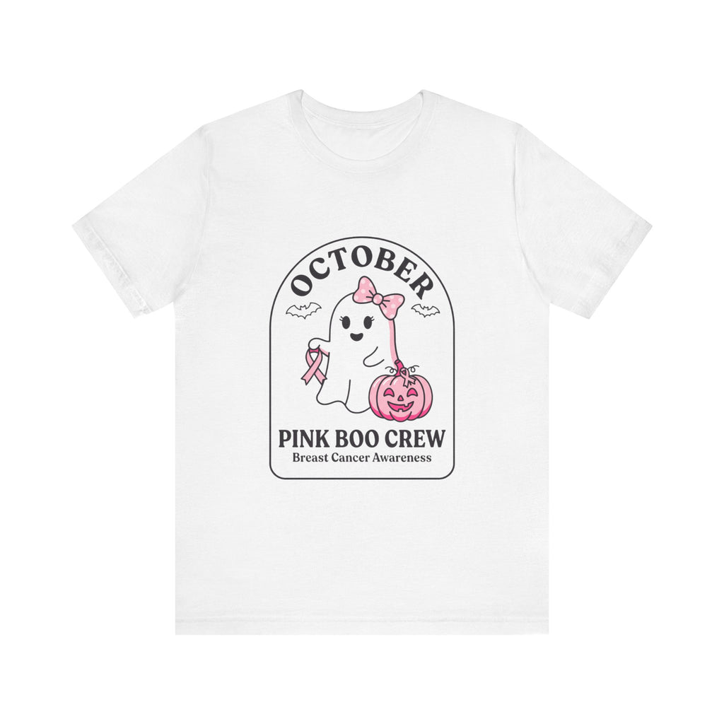 October Pink Boo Crew Tee — Breast Cancer Awareness Ghost T-Shirt