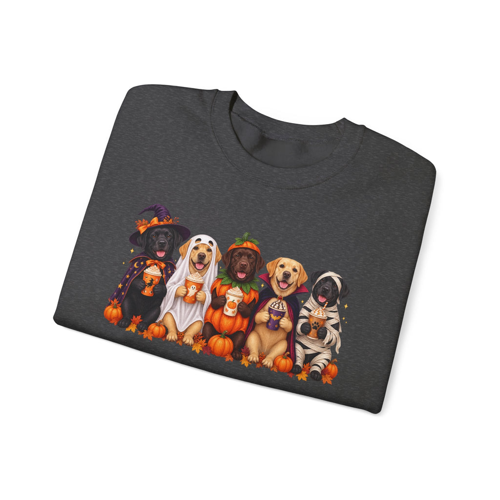 Halloween Dogs Crewneck Sweatshirt — Cute Puppies in Costumes Fall Pullover