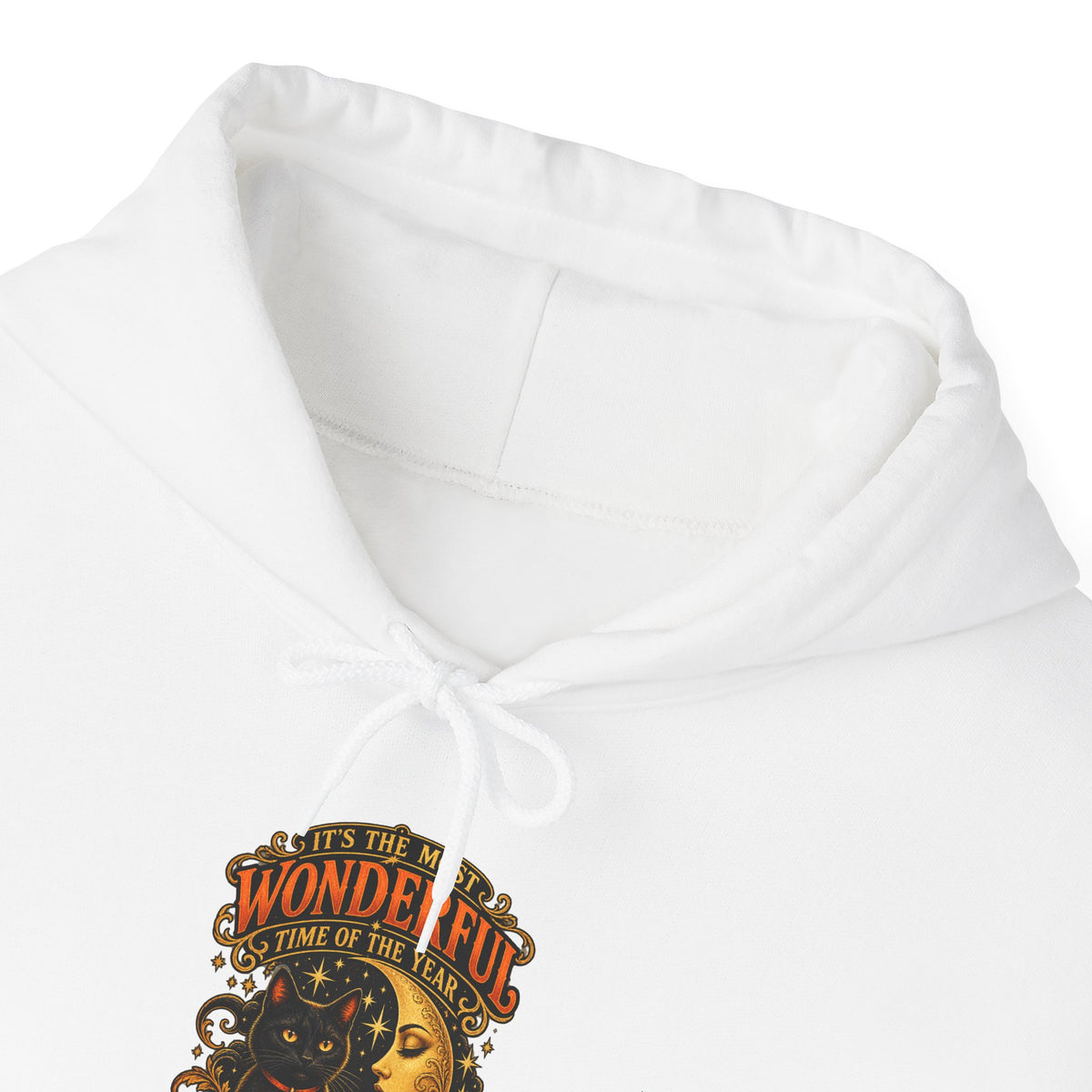 Halloween Black Cat Moon Hoodie – Vintage Pumpkin & Crescent Moon Fall Sweatshirt