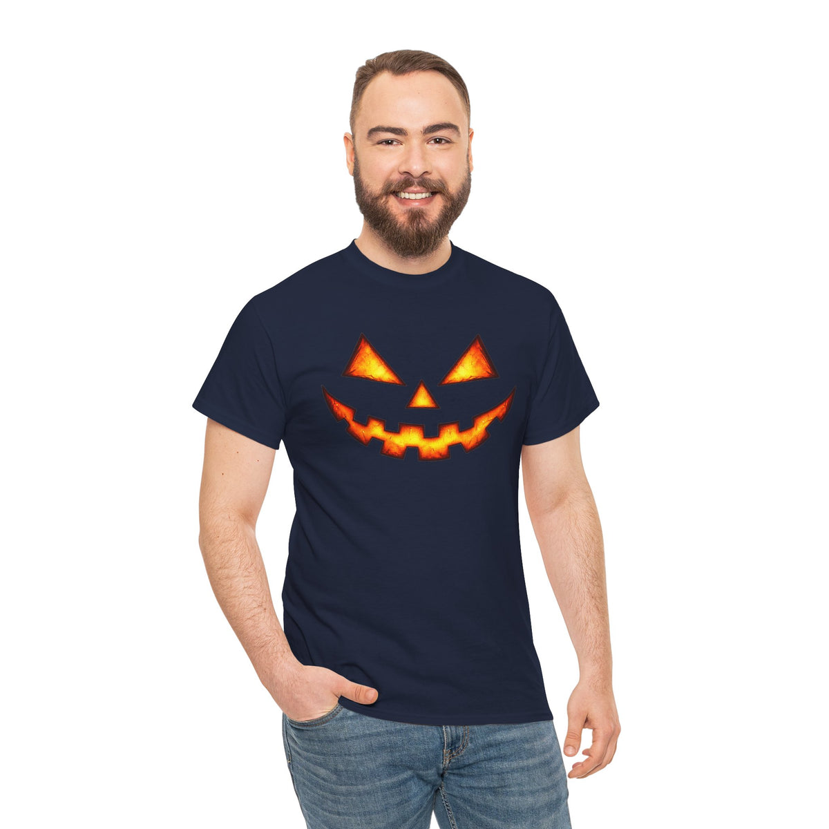 Jack-O'-Lantern Pumpkin Scary Face T-Shirt — Halloween Horror Costume Tee