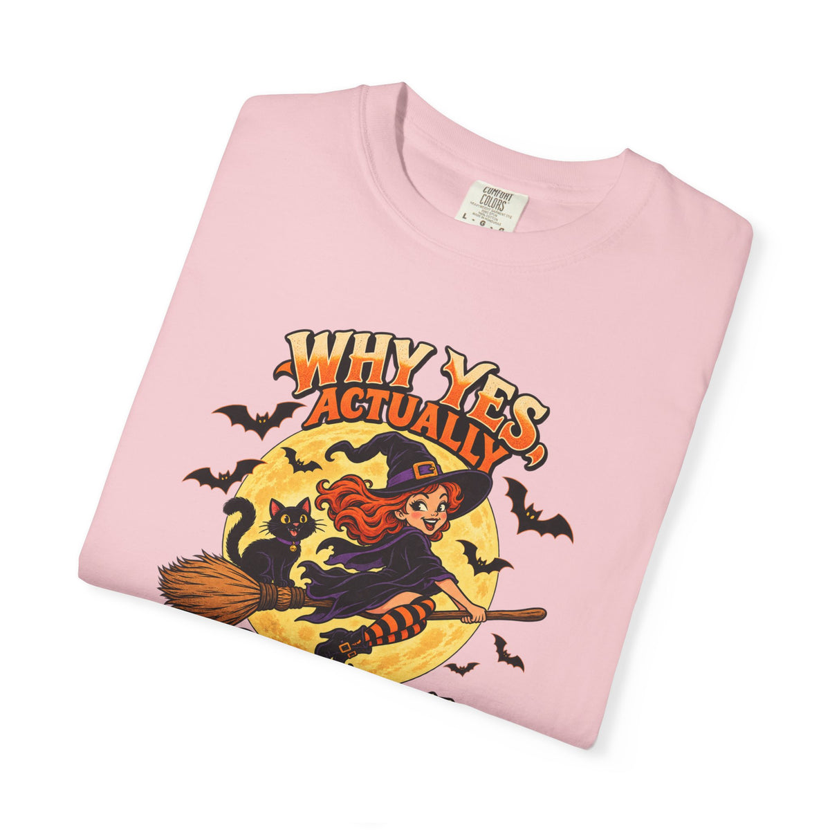 Witch Broom Halloween T-Shirt — "Why Yes Actually I Can Drive A Stick"