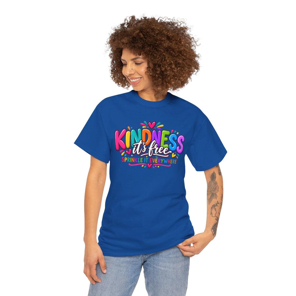 Kindness Is Free Rainbow Tee — Cute Positive Message T-Shirt