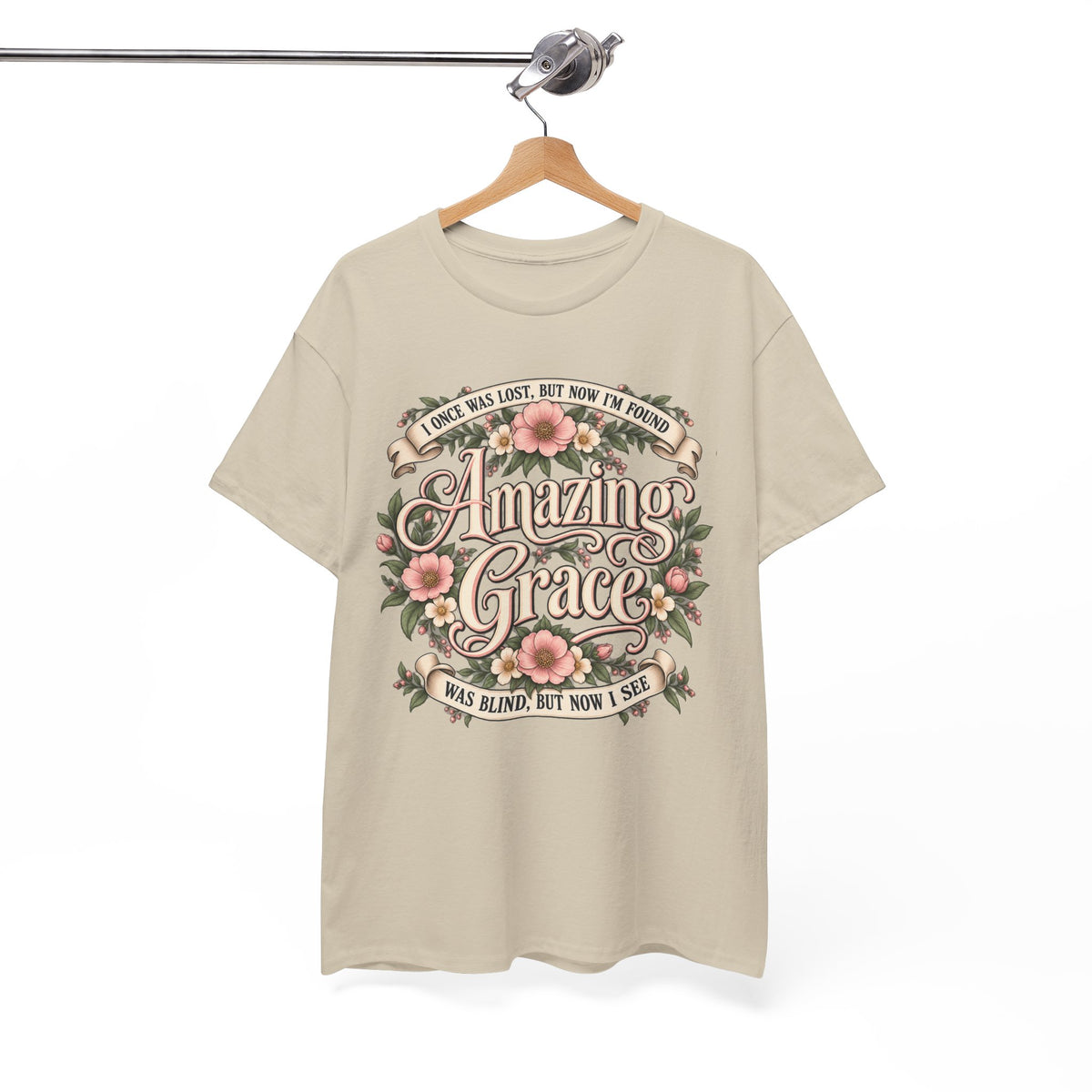 Amazing Grace Floral T-Shirt — Vintage Christian Faith Tee